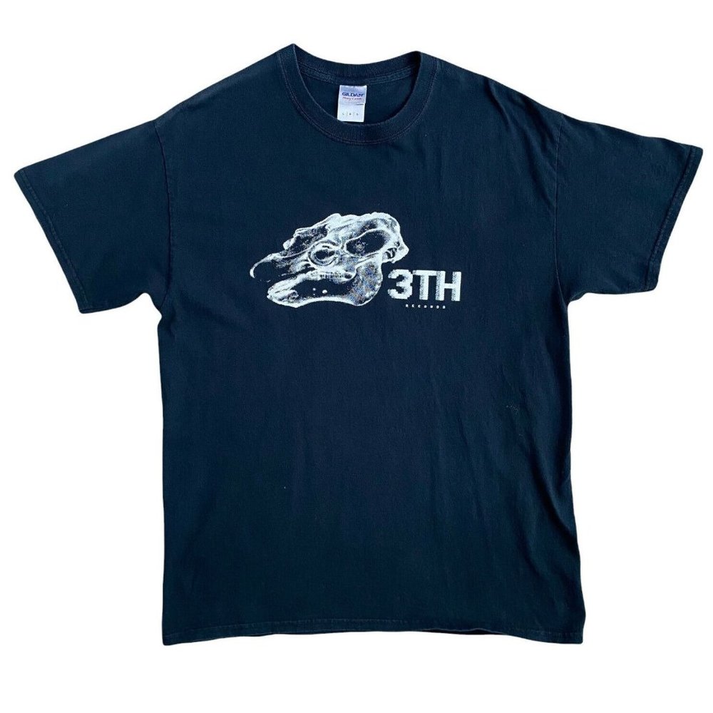 3TH Records Three Throbbing Heads Music Label Black Gildan Tee T-Shirt Men’s L